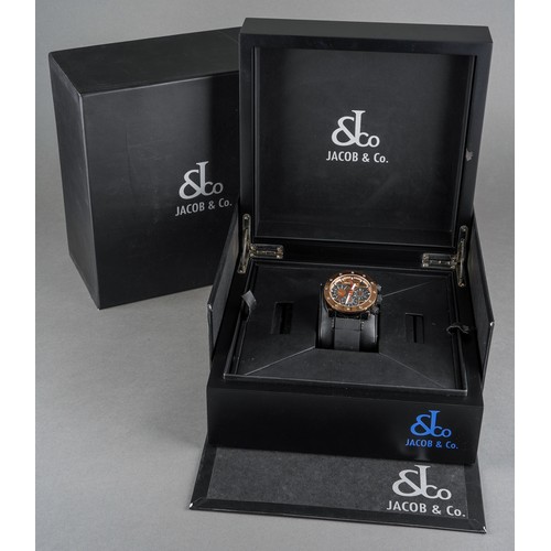 48 - A boxed Jacob and Co Epic II E3RGC 18ct rose gold and stainless steel gent's chronograph automatic w... 