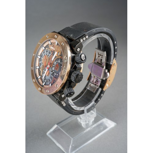 48 - A boxed Jacob and Co Epic II E3RGC 18ct rose gold and stainless steel gent's chronograph automatic w... 