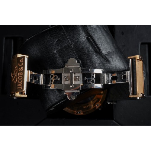 48 - A boxed Jacob and Co Epic II E3RGC 18ct rose gold and stainless steel gent's chronograph automatic w... 