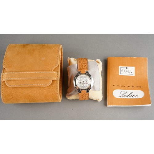 50 - A cased Ebel Lichine stainless steel automatic Chronograph gent's wrist watch, baton markers, the be... 