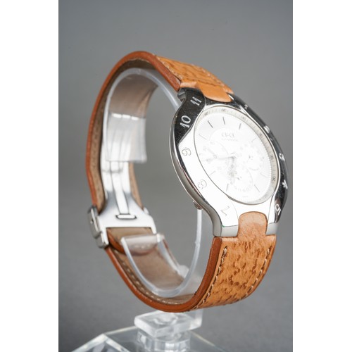 50 - A cased Ebel Lichine stainless steel automatic Chronograph gent's wrist watch, baton markers, the be... 