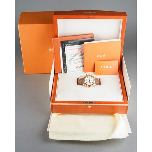 51 - An Ebel '1911' 18ct yellow gold automatic chronograph wristwatch.  The circular-shaped dial with lum... 