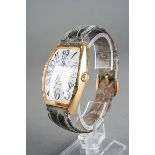 52 - A Frank Muller 'Curvex Sunset' limited edition 18ct yellow gold automatic wristwatch. The dial with ... 