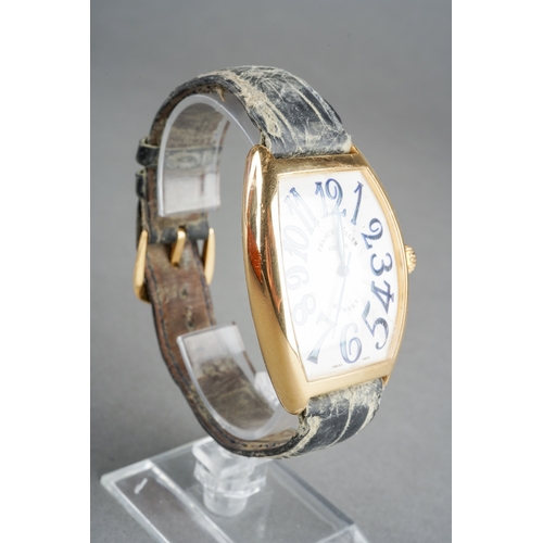 52 - A Frank Muller 'Curvex Sunset' limited edition 18ct yellow gold automatic wristwatch. The dial with ... 