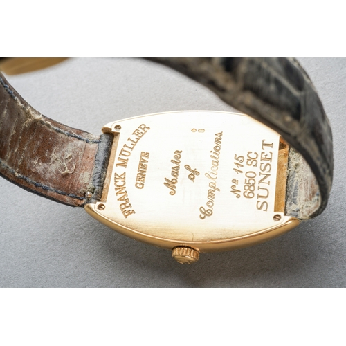 52 - A Frank Muller 'Curvex Sunset' limited edition 18ct yellow gold automatic wristwatch. The dial with ... 