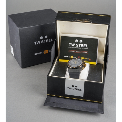 53 - TW STEEL; a Gentleman's Renault F1 Team TW682 Edelstahl [stainless steel] wristwatch, the black case... 
