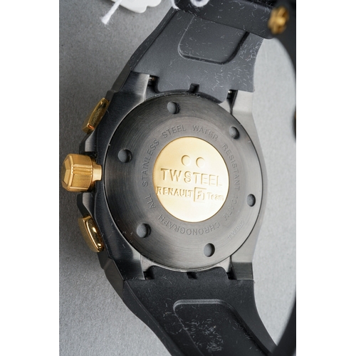 53 - TW STEEL; a Gentleman's Renault F1 Team TW682 Edelstahl [stainless steel] wristwatch, the black case... 