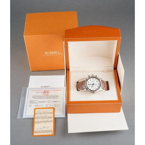 55 - An EBEL 911 BTR Chronometer Chronograph Automatic Stainless Steel wristwatch, circular dial with bat... 