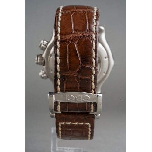 55 - An EBEL 911 BTR Chronometer Chronograph Automatic Stainless Steel wristwatch, circular dial with bat... 