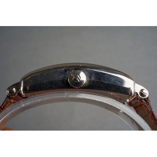 58 - A Franck Muller 'Long Island Crazy Hours' 18ct white gold automatic wristwatch. The rectangular-shap... 