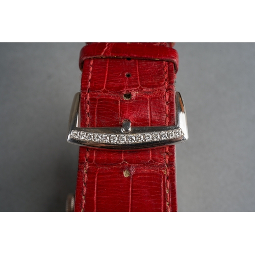 58 - A Franck Muller 'Long Island Crazy Hours' 18ct white gold automatic wristwatch. The rectangular-shap... 