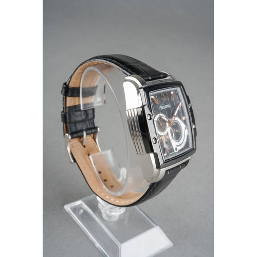 59 - A BULOVA BVA Series 21 Jewels Automatic Wristwatch, model 98A118, tonneau dial with subsidiary dials... 