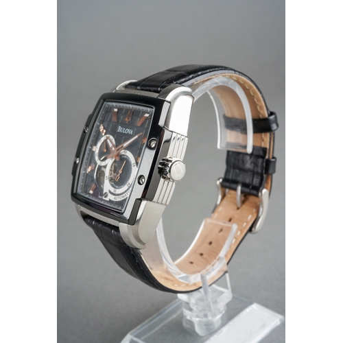 59 - A BULOVA BVA Series 21 Jewels Automatic Wristwatch, model 98A118, tonneau dial with subsidiary dials... 