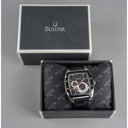59 - A BULOVA BVA Series 21 Jewels Automatic Wristwatch, model 98A118, tonneau dial with subsidiary dials... 
