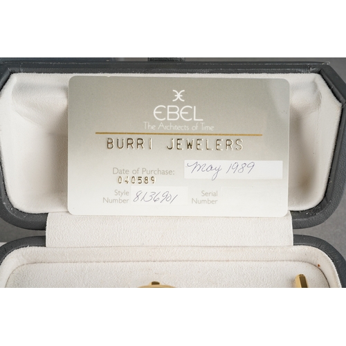 60 - An EBEL 18K Gold Automatic Perpetual Calendar Chronograph with Moon phases and Leap year indication,... 