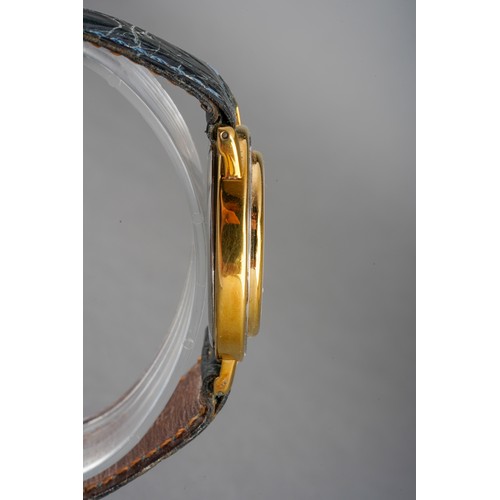 7 - A Bugatti chronograph quartz wristwatch. The dark blue dial with white Arabic numerals, moon phase a... 