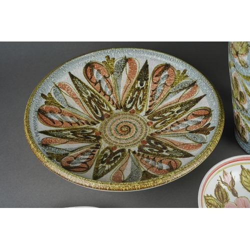 74 - A collection of Denby Pottery to include large vase decorated with anthemion leaves, approx 34cm tal... 