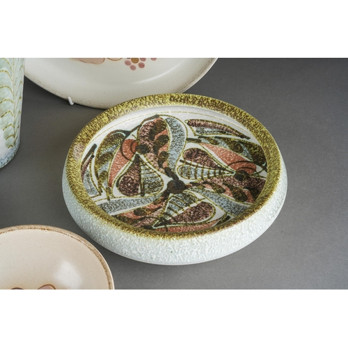 74 - A collection of Denby Pottery to include large vase decorated with anthemion leaves, approx 34cm tal... 