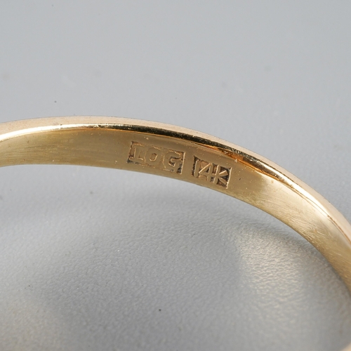 A 14ct gold opal doublet ring. Hallmarked 14ct gold, sponsor's mark QVC ...