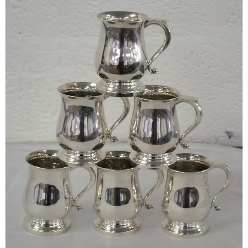 370 - A set of 6 silver pint tankards - London 1973 by A Chick & Co Ltd - Approximately 11 ozt each