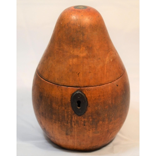 380 - A Georgian fruitwood tea caddy in the form of a pear c.1800 - 6