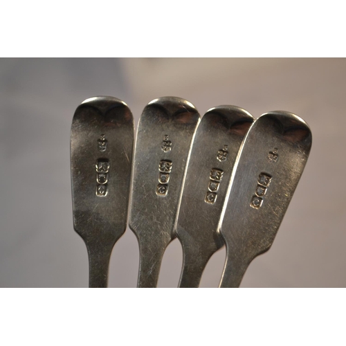 318 - A set of 4 Victorian silver dessert spoons - London 1898 by Josiah Williams & Co - 6.61 ozt - 7.25