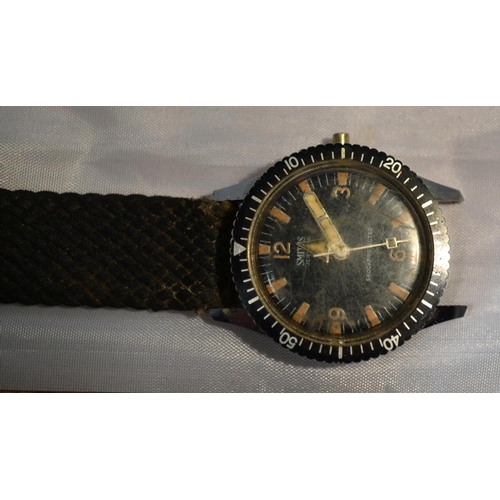 338 - A rare 1960's Smiths divers watch - Jewelled and Shockprotected.