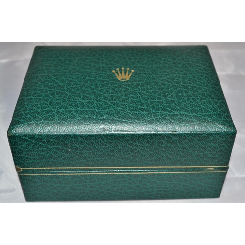 423 - A green leather Rolex watch box