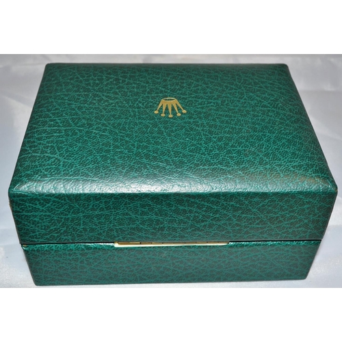 423 - A green leather Rolex watch box