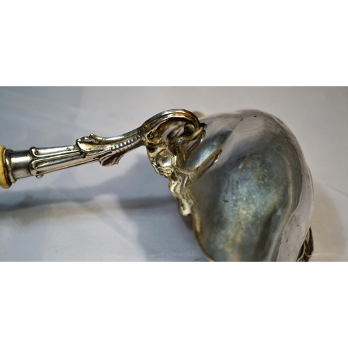 386 - A 19th century white metal punch ladle with an Ivory handle - unmarked - Approx 13.5