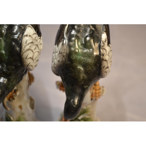 409 - A pair of Capodimonte figures of black birds c.1900