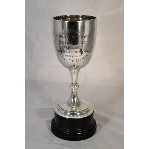 432 - A solid silver trophy presented by Lt Col FTH Bernard of the 3rd Batt Oxfordshire Light Infantry for... 