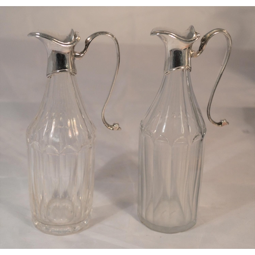 435 - A pair of Georgian silver topped oil jars by Robert Hennel c.1790