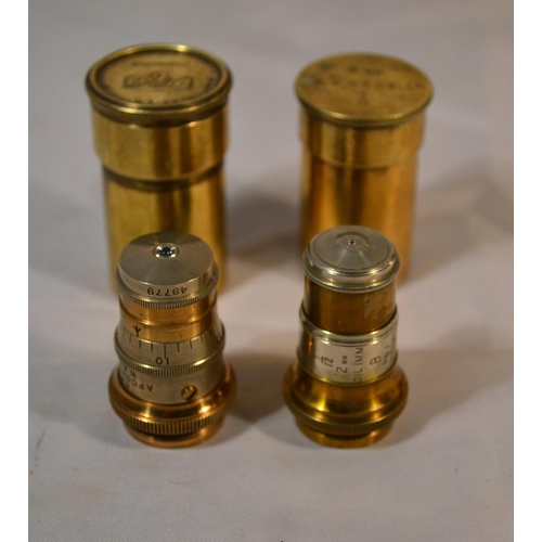 436 - 2 antique Beck of London microscope lenses