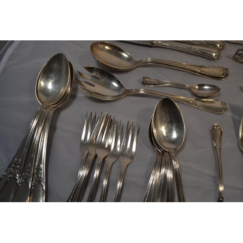 365 - An extensive OKA 835 German silver cutlery setting for 6 people - Weighable silver 59.16 ozt (exclud... 