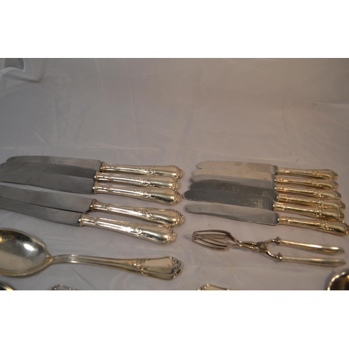 365 - An extensive OKA 835 German silver cutlery setting for 6 people - Weighable silver 59.16 ozt (exclud... 