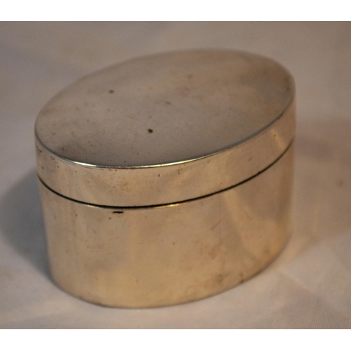 441 - A small white metal box simply struck with a makers mark - possibly colonial - approx 2