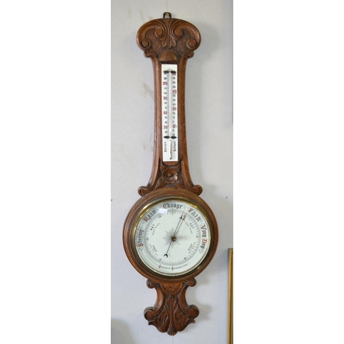 508 - A 1920's Oak Aneroid wall barometer