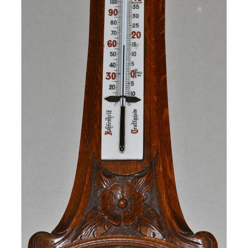 508 - A 1920's Oak Aneroid wall barometer