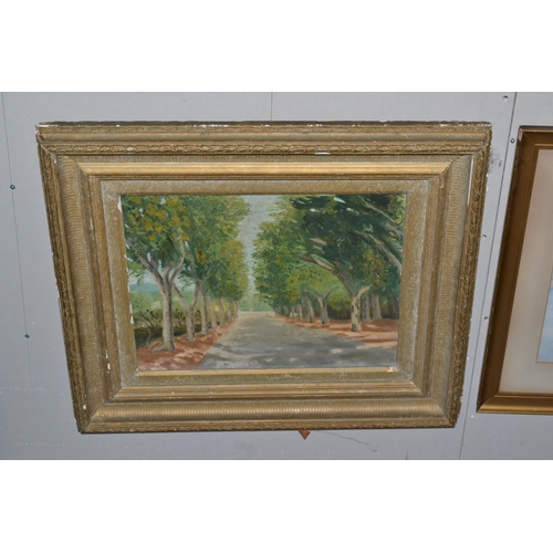 513 - FA Peterson - Road to the Beach, Croix Valmer - Oil on board - 26