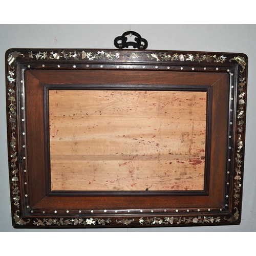 534 - A 19th century Chinese hardwood and mother of peal inlaid picture frame - 24