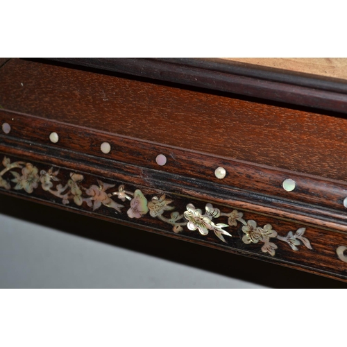 534 - A 19th century Chinese hardwood and mother of peal inlaid picture frame - 24