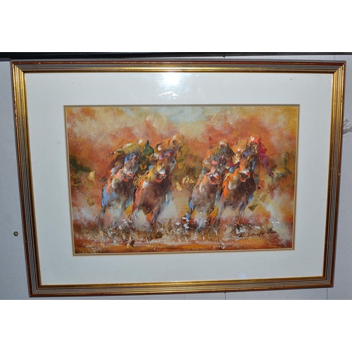 536 - Robert Sandford (20thC)  - Oil on canvas of racing horses - 24