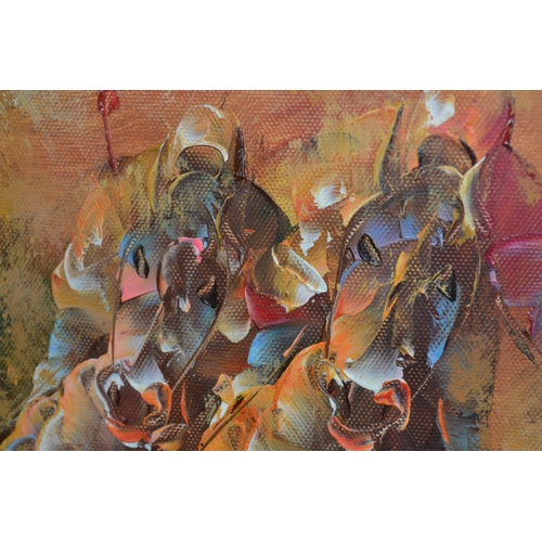 536 - Robert Sandford (20thC)  - Oil on canvas of racing horses - 24