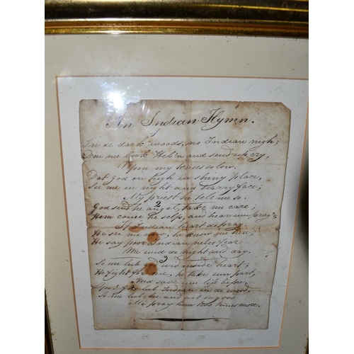 539 - An 18th/19th century hand written poem entitled 