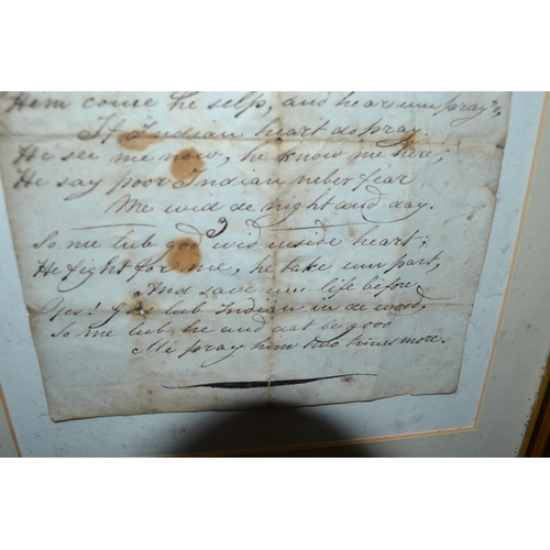 539 - An 18th/19th century hand written poem entitled 