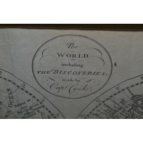 543 - Rare antique map - The World including the Discoveries made by Captain Cook Copper engraving publish... 