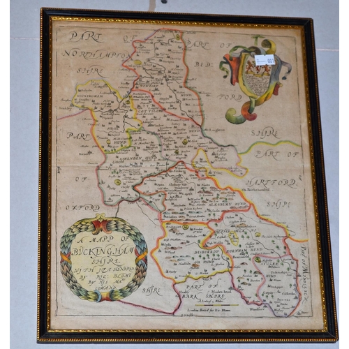 545 - A 17th century map of Buckinghamshire by Richard Blome with hand colouring - 14