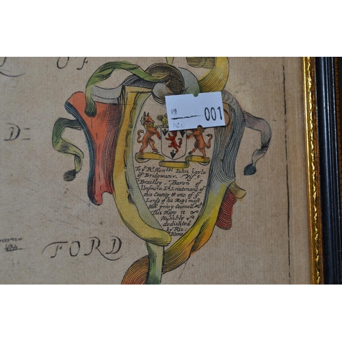 545 - A 17th century map of Buckinghamshire by Richard Blome with hand colouring - 14