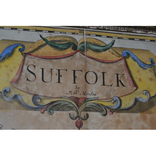 546 - A 17th century map of Suffolk by Robert Morden - 19.5